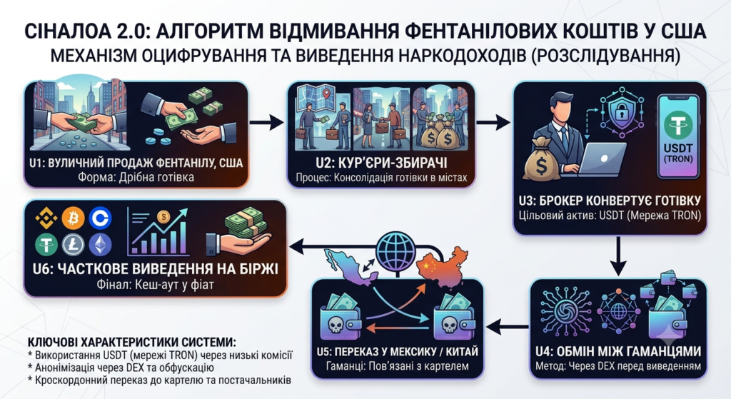 алгоритм відмивання фентанілових коштів у США